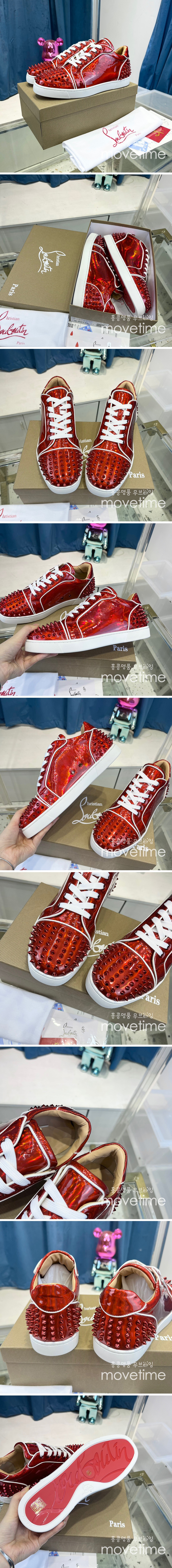 [홍콩명품.Christian Louboutin] 크리스챤루부탱 23SS 로고 가죽 운동화 스니커즈 (레드), SE2131, ALW, 무브타임사이트,인터넷명품쇼핑몰,남자명품,슈즈,신발