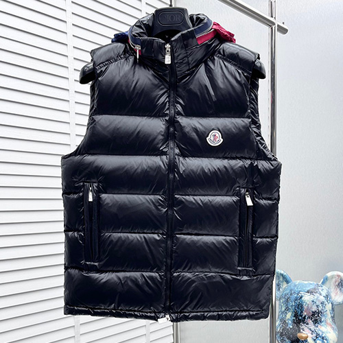 [홍콩명품.MONCLER] 몽클레어 23SS 로고 후드 다운 패딩 조끼 (블랙), BM9666, AGG, 온라인명품쇼핑몰,남자명품의류,인터넷쇼핑몰,해외직구