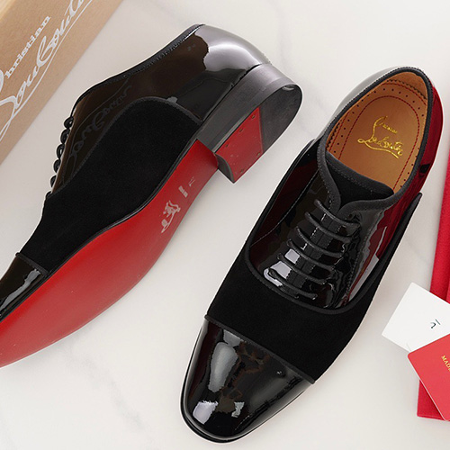 [홍콩명품.Christian Louboutin] 크리스챤루부탱 23SS 로고 가죽 레어어드 정장 구두, SE2152, S2, 무브타임사이트,인터넷명품쇼핑몰,남자명품,슈즈,신발