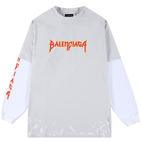 [홍콩명품.BALENCIAGA] 발렌시아가 23SS 로고 프린트 레이어드 긴팔 티셔츠 (2컬러), BM10203, TOP, 홍콩명품가방,명품쇼핑몰,크로스백,핸드백,구매대행,무브타임