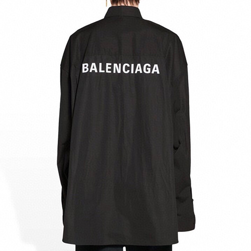 [가격문의][홍콩명품.BALENCIAGA] 발렌시아가 23SS 로고 백 프린트 오버핏 남방 셔츠 (블랙), BM10700, JU, 홍콩명품의류,구매대행,온라인명품