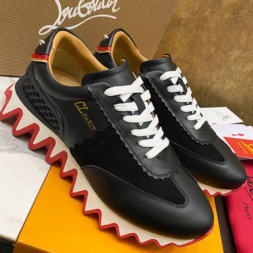 [홍콩명품.Christian Louboutin] 크리스챤루부탱 23SS 로고 남녀공용 가죽 스니커즈 (블랙), SE2307, S1, 홍콩명품쇼핑몰,무브타임,악세사리,잡화,생활용품