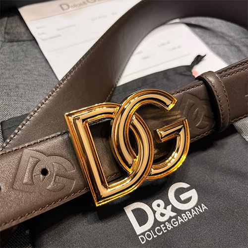 [홍콩명품.D&G] 돌체앤가바나 23SS 로고 레더 가죽 벨트 (금장-브라운), BT1001, 4.0cm, X1, 명품레플리카,명품쇼핑몰,의류,무브타임사이트,인터넷쇼핑몰,남자명품,해외직구