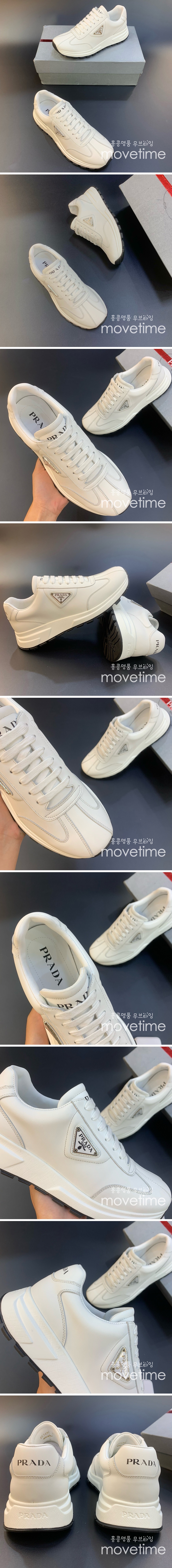 [홍콩명품,PRADA] 프라다 23SS 삼각로고 가죽 스니커즈 (화이트), SE2340, PMD, 홍콩명품쇼핑몰,무브타임,악세사리,잡화,생활용품