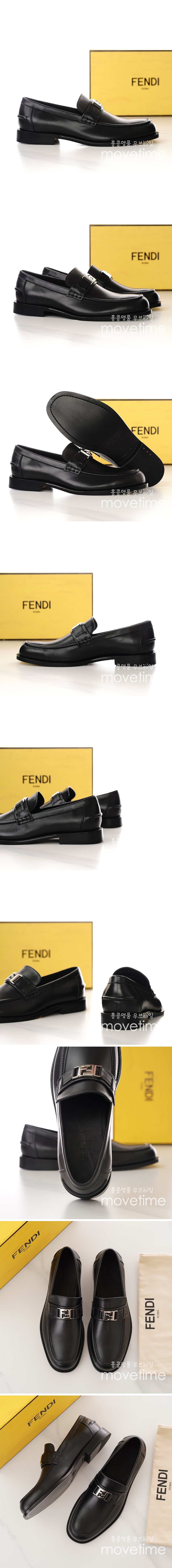 [홍콩명품,FENDI] 펜디 24SS 로고 패턴 가죽 로퍼 구두 (블랙), SE2413, S2, 홍콩명품쇼핑몰,무브타임,악세사리,잡화,생활용품