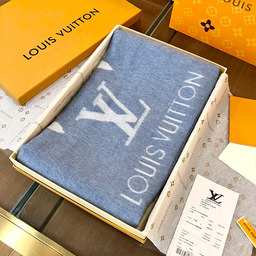 [홍콩명품.LOUIS VUITTON] 루이비통 24SS 로고 모노그램 울 캐시미어 100% 리버서블 머플러 185-45cm (스카이블루), ET1869, BDA, 홍콩명품쇼핑몰,무브타임,악세사리,잡화,생활용품