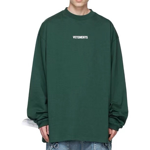 [홍콩명품.VETEMENTS] 베트멍 24SS 로고 프린트 긴팔 티셔츠 (그린), BM12089, VT, 홍콩명품의류,구매대행,온라인명품