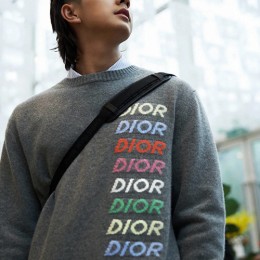 [홍콩명품,Christian Dior] 디올 24SS 로고 그래픽 니트 스웨터 (그레이), BM12115, BR, 홍콩명품의류,구매대행,온라인명품
