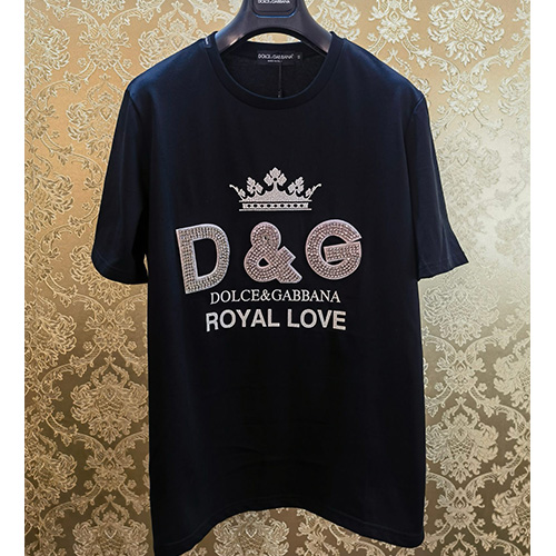 [홍콩명품.D&G] 돌체앤가바나 24SS 로고 스터드 장식 반팔 티셔츠 (블랙), BM12171, JU, 홍콩명품의류,구매대행,온라인명품