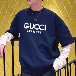 [홍콩명품.Gucci] 구찌 24SS 로고 프린트 2톤 맨투맨 (네이비), BM12475, YS, 홍콩명품의류,구매대행,온라인명품