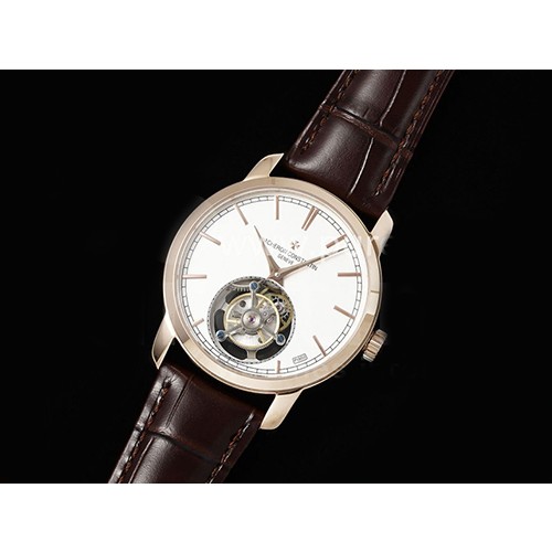 [홍콩명품시계.VACHERON CONSTANTIN] 바쉐론콘스탄틴 트레이디셔널 투어빌론 로즈골드 화이트 다이얼