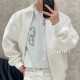 [홍콩명품,Christian Dior] 디올 24SS CD로고 울 카라 봄버 자켓 (화이트), BM12905, JU, 홍콩명품의류,구매대행,온라인명품