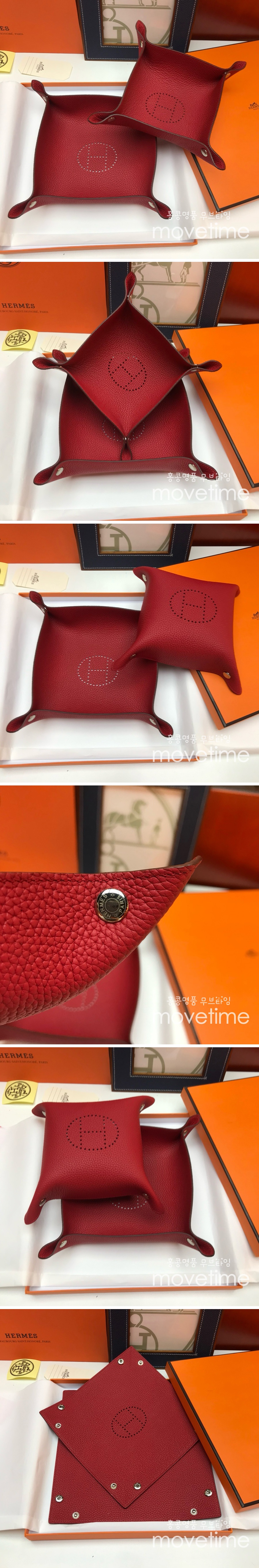 [홍콩명품.Hermes] 에르메스 24SS 로고 선물용 레더 가죽 인테리어 소품 수납판 2PCS (올레드, S-22x22cm, L-25x25cm), ET2265, ZAKKA, 명품악세사리,팔찌,귀걸이,반지