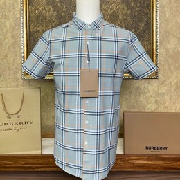 [홍콩명품.Burberry] 버버리 24SS 로고 체크 패턴 반팔 남방 셔츠 (그레이), BM12981, S1F, 홍콩명품의류,구매대행,온라인명품