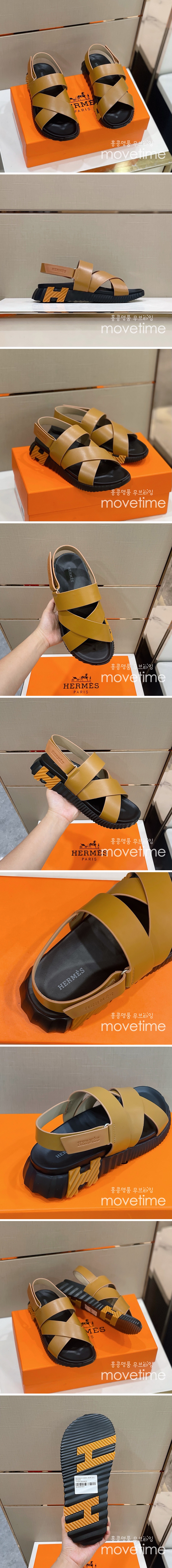 [홍콩명품.Hermes] 에르메스 24SS 로고 레더 가죽 샌들 (브라운), SE2946, S6, 명품스니커즈,운동화,구두,로퍼,하이탑,신발