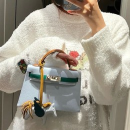 [홍콩명품.Hermes] 에르메스 24SS 로고 MINI KELLY 19cm 레더 가죽 크로스백 핸드백 (스카이블루), BGM2934, H3, 홍콩명품쇼핑몰,무브타임,악세사리,잡화,생활용품