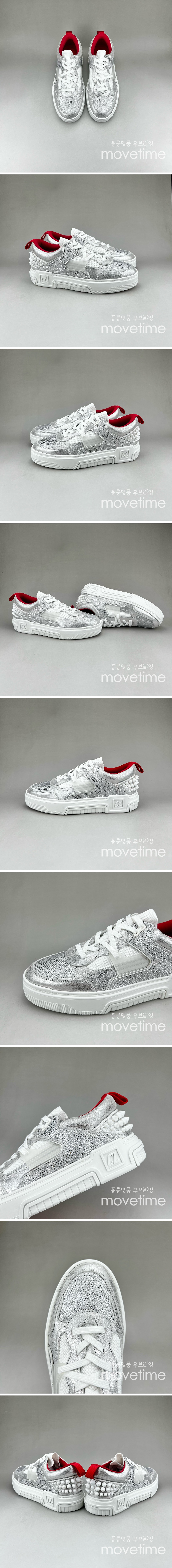 [홍콩명품.Christian Louboutin] 크리스챤루부탱 24SS 로고 ASTROLOUBI STRASS 스니커즈 운동화 (실버), SE3108, S3, 명품스니커즈,운동화,구두,로퍼,하이탑,신발