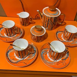 [홍콩명품.Hermes] 에르메스 24SS 선물용 로고 도자기 티포트 티컵 커피컵 세트 (15pcs), ET2343, ZAKKA, 명품악세사리,팔찌,귀걸이,반지