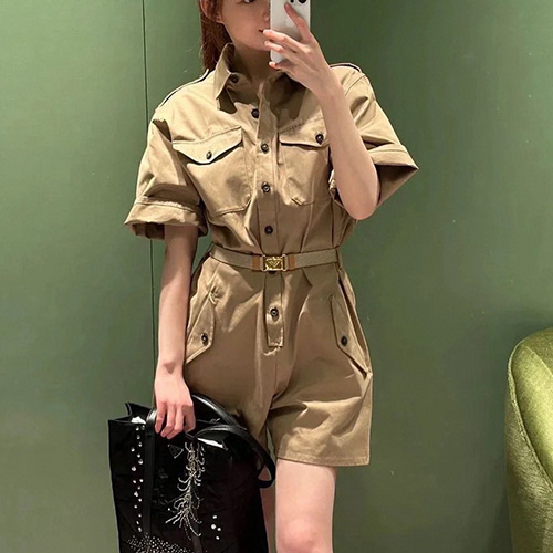 [홍콩명품,PRADA] 프라다 24SS 코튼 새틴 점프수트 KHAKI P293HT 14WQ F0241 S OOO, BM14318, SG, 홍콩명품의류,구매대행,온라인명품