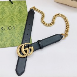 [홍콩명품.Gucci] 구찌 24SS 로고 여성 레더 가죽 골드 벨트 (금장-블랙), BT1242, 3.0cm, X1, 명품레플리카,인터넷쇼핑몰,남자명품,해외직구