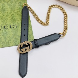 [홍콩명품.Gucci] 구찌 24SS 로고 여성 레더 가죽 골드 벨트 (금장-블랙), BT1245, 3.0cm, X1, 명품레플리카,인터넷쇼핑몰,남자명품,해외직구