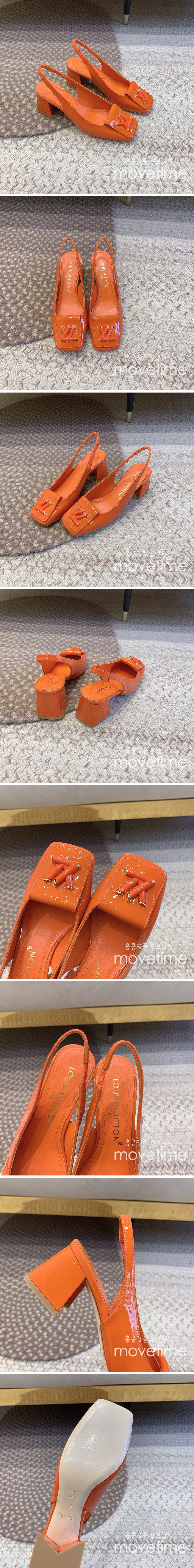 [홍콩명품.LOUIS VUITTON] 루이비통 24SS 로고 여성 SHAKE 셰이크 펌프스 레더 가죽 5.5cm굽 구두 (오렌지), SE3314, SMS, 명품스니커즈,운동화,구두,로퍼,하이탑,신발