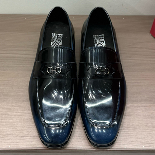 [홍콩명품.FERRAGAMO] 페레가모 24SS 로고 간치니 레더 가죽 정장 구두 (블랙), SE3421, S2, 명품스니커즈,운동화,구두,로퍼,하이탑,신발