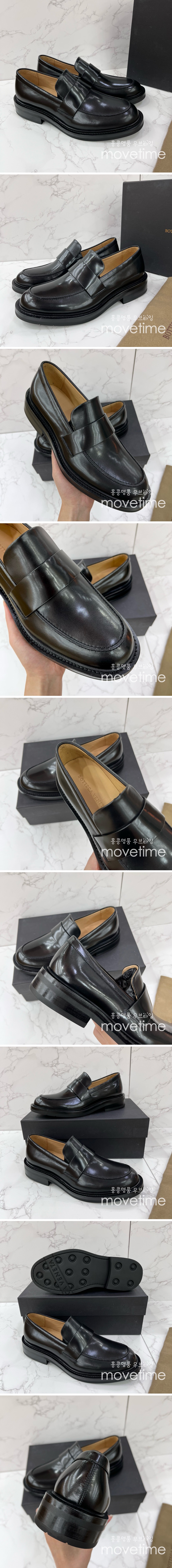 [홍콩명품.BOTTEGA VENETA] 보테가베네타 24SS 로고 레더 가죽 굽 구두 로퍼 (블랙), SE3575, PMD, 명품스니커즈,운동화,구두,로퍼,하이탑,신발