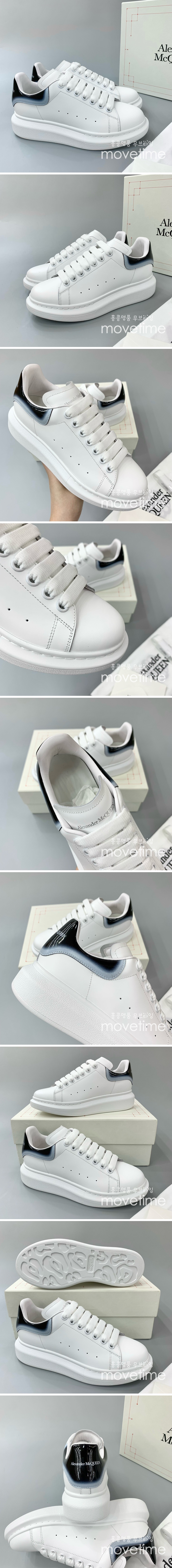 [홍콩명품.McQueen] 알렉산더맥퀸 24SS 로고 오버솔 스니커즈 운동화 (화이트-블랙), SE3596, PMD, 명품스니커즈,운동화,구두,로퍼,하이탑,신발