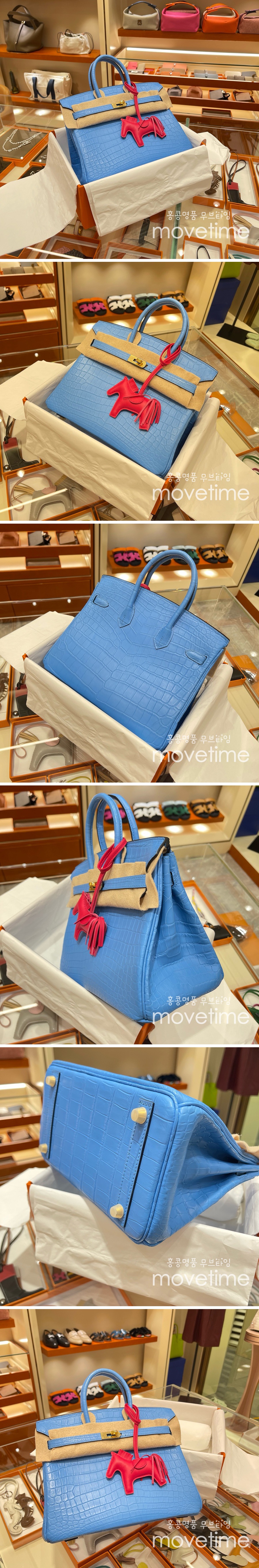 [홍콩명품.Hermes] 에르메스 24SS 로고 BIRKIN 25 악어가죽 토트백 (스카이블루-금장), BGM3255, H3, 홍콩명품가방,명품쇼핑몰,크로스백,핸드백,구매대행,무브타임