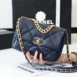 [홍콩명품.CHANEL] 샤넬 24SS 로고 퀄팅 금장 레더 가죽 19BAG 크로스백 (블랙-26cm), BGM3278, BDA, 홍콩명품가방,명품쇼핑몰,크로스백,핸드백,구매대행,무브타임