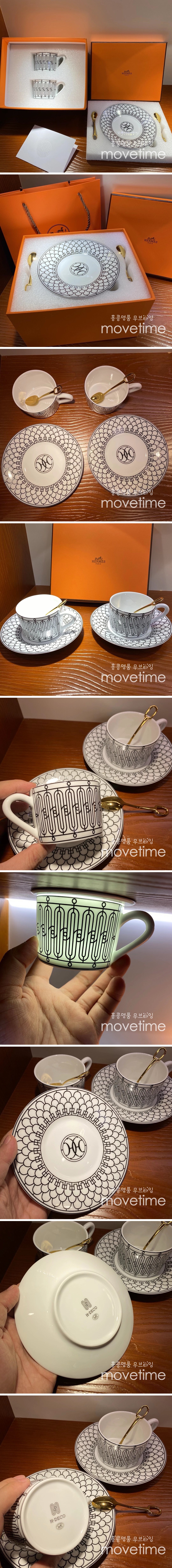 [홍콩명품.Hermes] 에르메스 24SS 선물용 로고 도자기 티컵 커피컵 세트 (6pcs), ET2611, ZAKKA, 명품악세사리,팔찌,귀걸이,반지