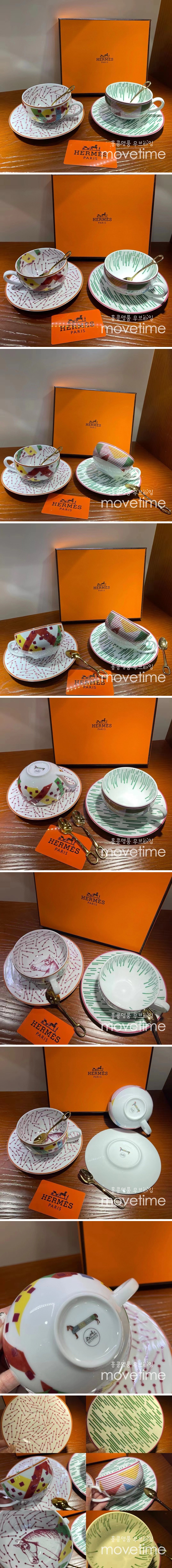 [홍콩명품.Hermes] 에르메스 24SS 선물용 로고 도자기 티컵 커피컵 세트 (6pcs), ET2613, ZAKKA, 명품악세사리,팔찌,귀걸이,반지