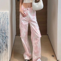 [홍콩명품,MIU MIU] 미우미우 24SS 로고 패턴 여성 오버핏 카고 팬츠 바지 (핑크), BM14898, TBG, 홍콩명품의류,구매대행,온라인명품