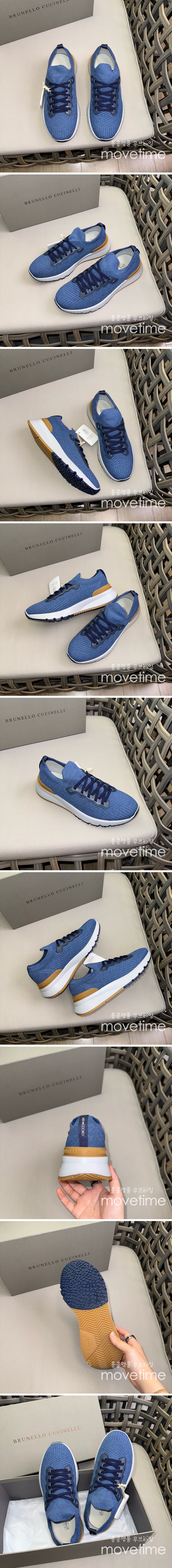 [홍콩명품.Brunello Cucinelli ] 브루넬로쿠치넬리 24SS 로고 MACCCXCI 스니커즈 운동화 (블루), SE3706, S2, 명품스니커즈,운동화,구두,로퍼,하이탑,신발