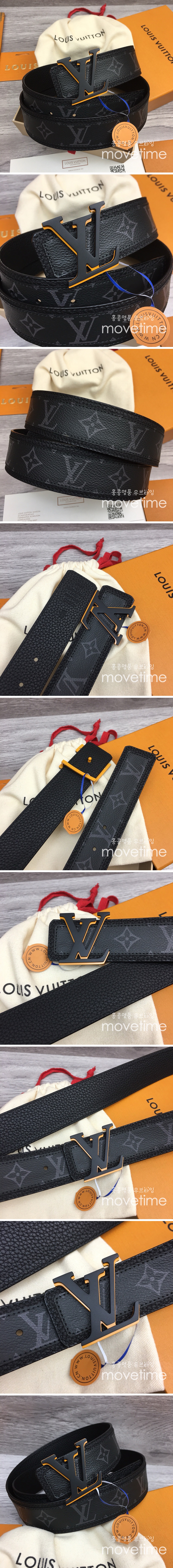 [홍콩명품.LOUIS VUITTON] 루이비통 24SS LV로고 다미에 레더 가죽 벨트 (블랙), 4.0cm, BT1264, MR, 명품레플리카,인터넷쇼핑몰,남자명품,해외직구