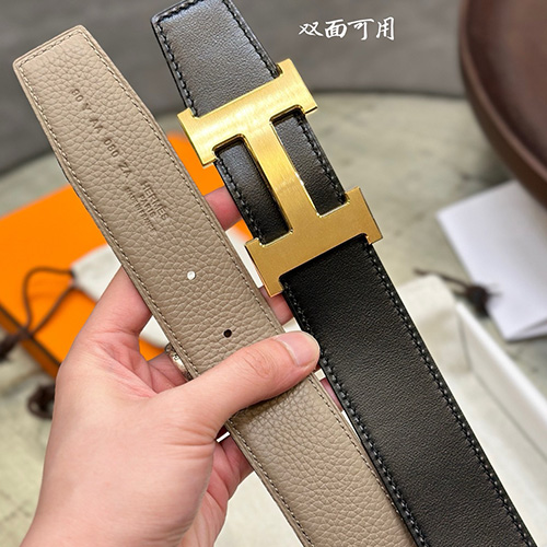 [홍콩명품.Hermes] 에르메스 24SS 금장 H로고 LEATHER STRAP 리버서블 레더 가죽 벨트 (블랙-베이지), 3.8cm, BT1285, MR, 명품레플리카,인터넷쇼핑몰,남자명품,해외직구