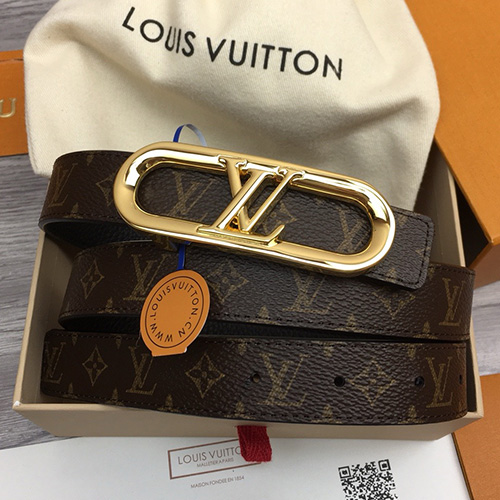 [홍콩명품.LOUIS VUITTON] 루이비통 24SS 로고 모노그램 여성 레더 가죽 벨트 (금장-브라운), 2.5cm, BT1322, MR, 명품레플리카,인터넷쇼핑몰,남자명품,해외직구