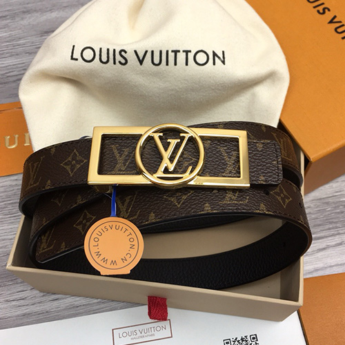 [홍콩명품.LOUIS VUITTON] 루이비통 24SS 로고 모노그램 여성 레더 가죽 벨트 (금장-브라운), 2.5cm, BT1324, MR, 명품레플리카,인터넷쇼핑몰,남자명품,해외직구