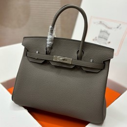 [홍콩명품.Hermes] 에르메스 24SS 로고 Birkin TOGO 30 레더 가죽 핸드백 토트백 (그레이-은장), BGM3410, H3, 홍콩명품가방,명품쇼핑몰,크로스백,핸드백,구매대행,무브타임