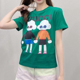 [홍콩명품.Gucci] 구찌 24SS 로고 그래픽 프린트 여성 반팔 티셔츠 (그린), BM15271, TBG, 홍콩명품의류,구매대행,온라인명품