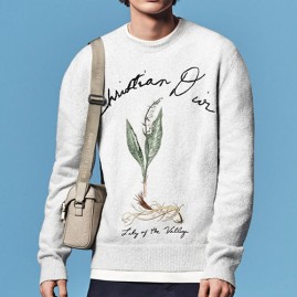 [홍콩명품,Christian Dior] 디올 24SS 로고 그래픽 자수 니트 스웨터 (라이트그레이), BM15502, JL, 홍콩명품의류,구매대행,온라인명품