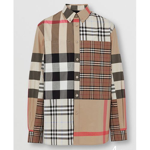 [홍콩명품.Burberry] 버버리 24SS 로고 체크 패턴 남방 셔츠 (카라멜), BM16079, BR, 홍콩명품의류,구매대행,온라인명품