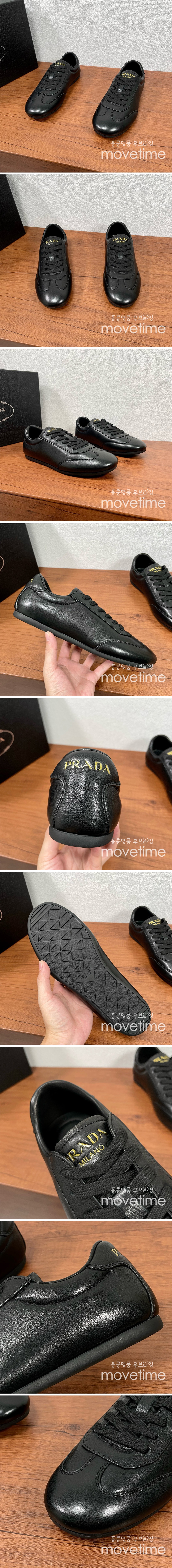 [홍콩명품,PRADA] 프라다 24SS 로고 레더 가죽 운동화 (블랙), SE4163, S2, 명품스니커즈,운동화,구두,로퍼,하이탑,신발