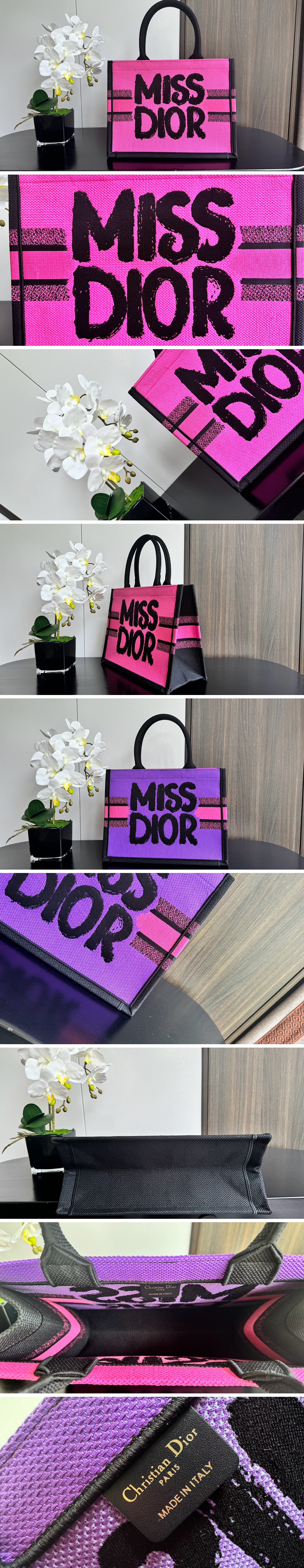 [홍콩명품,Christian Dior] 디올 24SS 로고 MISS DIOR BOOK 핸드백 토트백 (핑크-퍼플), BGM3829, 홍콩명품가방,명품쇼핑몰,크로스백,핸드백,구매대행