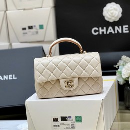 [홍콩명품.CHANEL] 샤넬 24SS 로고 램스킨 탑핸들 뉴미니 크로스백 AS2431 (2컬러-20cm), BGM3899, BDA, 홍콩명품가방,명품쇼핑몰,크로스백,핸드백,구매대행