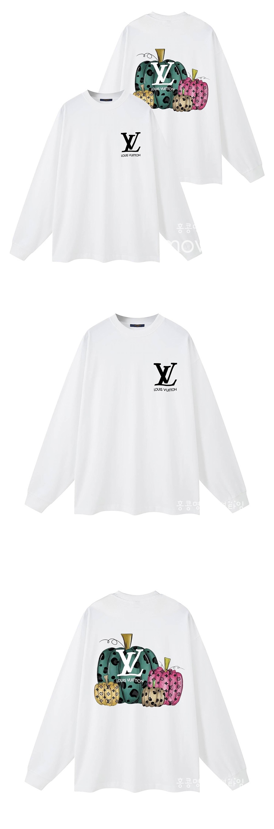 [홍콩명품.LOUIS VUITTON] 루이비통 24SS 로고 그래픽 프린트 긴팔 티셔츠 (화이트), BM16393, JU, 홍콩명품의류,구매대행,온라인명품