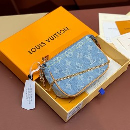 [홍콩명품.LOUIS VUITTON] 루이비통 24SS 로고 모노그램 미니 포쉐트 체인 미니 파우치 M58009 (데님), BGM4017, BDA, 홍콩명품가방,명품쇼핑몰,크로스백,핸드백,구매대행