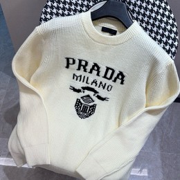 [홍콩명품,PRADA] 프라다 24SS 로고 니트 스웨터 (아이보리), BM16934, JU, 홍콩명품의류,구매대행,온라인명품