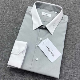 [홍콩명품.FERRAGAMO] 페레가모 24SS 로고 간치니 자수 남방 셔츠 (그레이), BM17125, JQ, 홍콩명품의류,구매대행,온라인명품